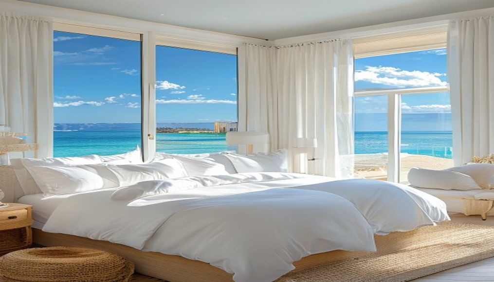 Spotless Airbnb bedroom in a Tampa beach condo with ocean view, ready for five-star guests — Airbnb cleaning Tampa by FG7 Cleaning