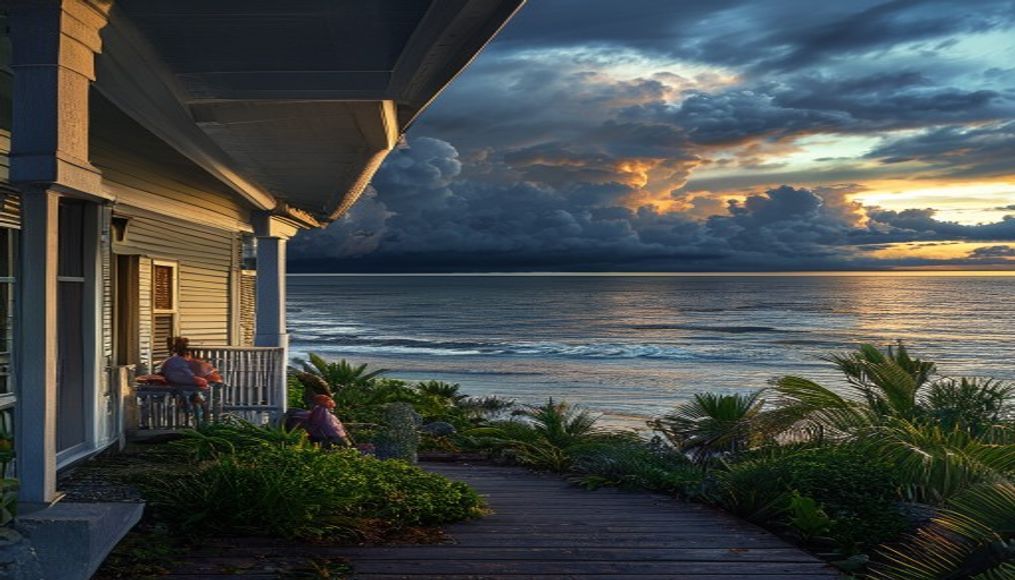 Dramatic Tampa Bay storm clouds forming on June 1st as a family prepares their home for hurricane season Tampa 2026