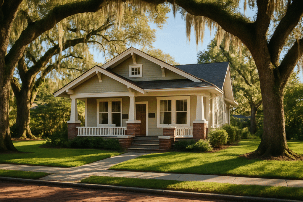 Historic Hyde Park Tampa bungalow surrounded by live oak trees — trusted cleaning service South Tampa by FG7 Cleaning