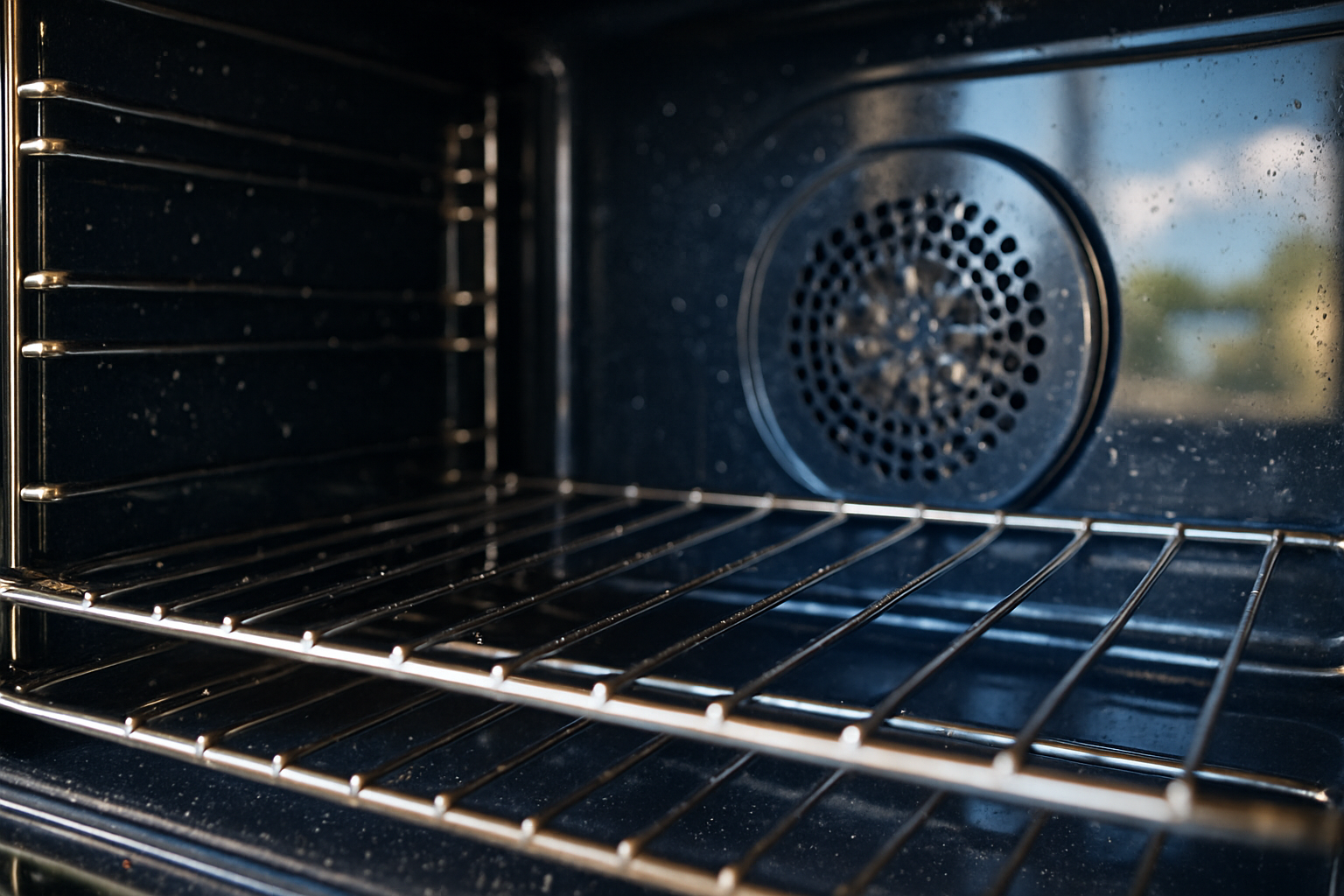 Close-up of a spotless oven interior being deep cleaned in a Tampa rental kitchen during move-out preparation