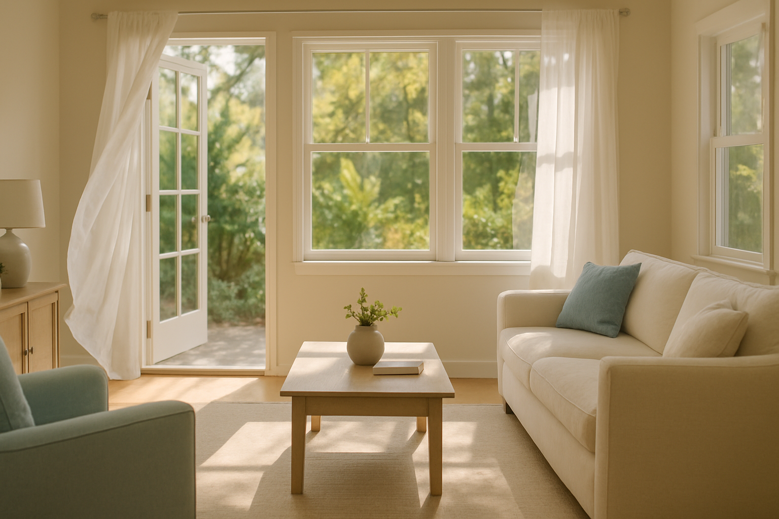 Tampa home with windows open on a mild October morning during a post-summer reset — October cleaning checklist Tampa